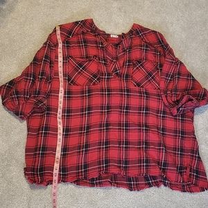 Free People oversized "boyfriend flannel"